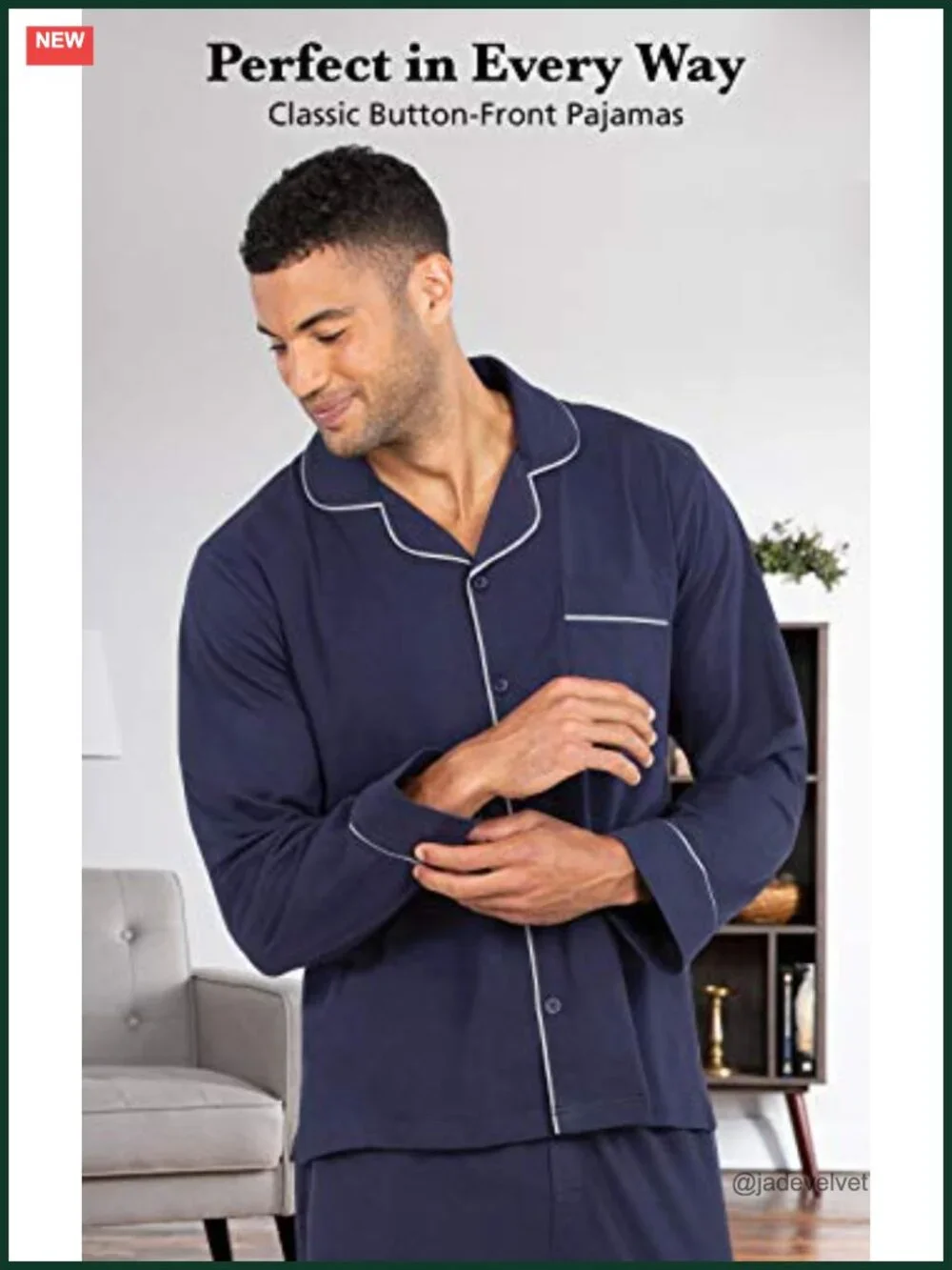 Men's Flannel Pajama Set - Button-Up Top & Pants - Cotton Sleepwear